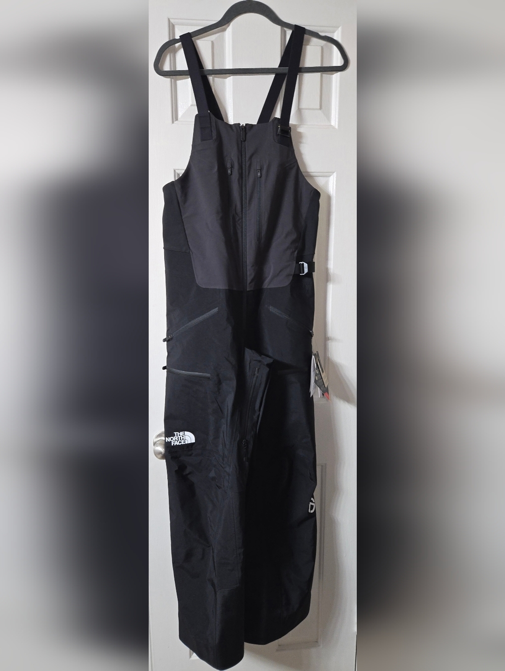 NWT North Face Women's Summit Series Tsirku GORE-TEX Pro Bib Overalls in black.